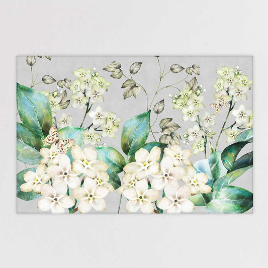 White Flowers and Butterflies